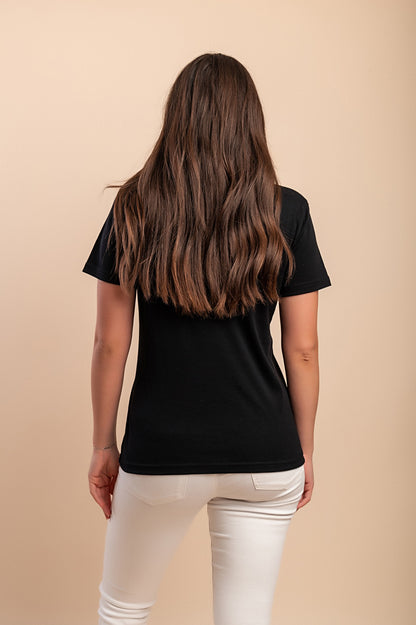 T-shirt in cotone con nappe, blu scuro