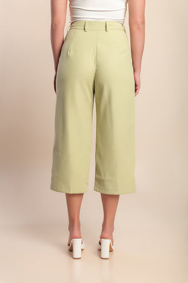 Pantaloni capri taglie forti, verde chiaro