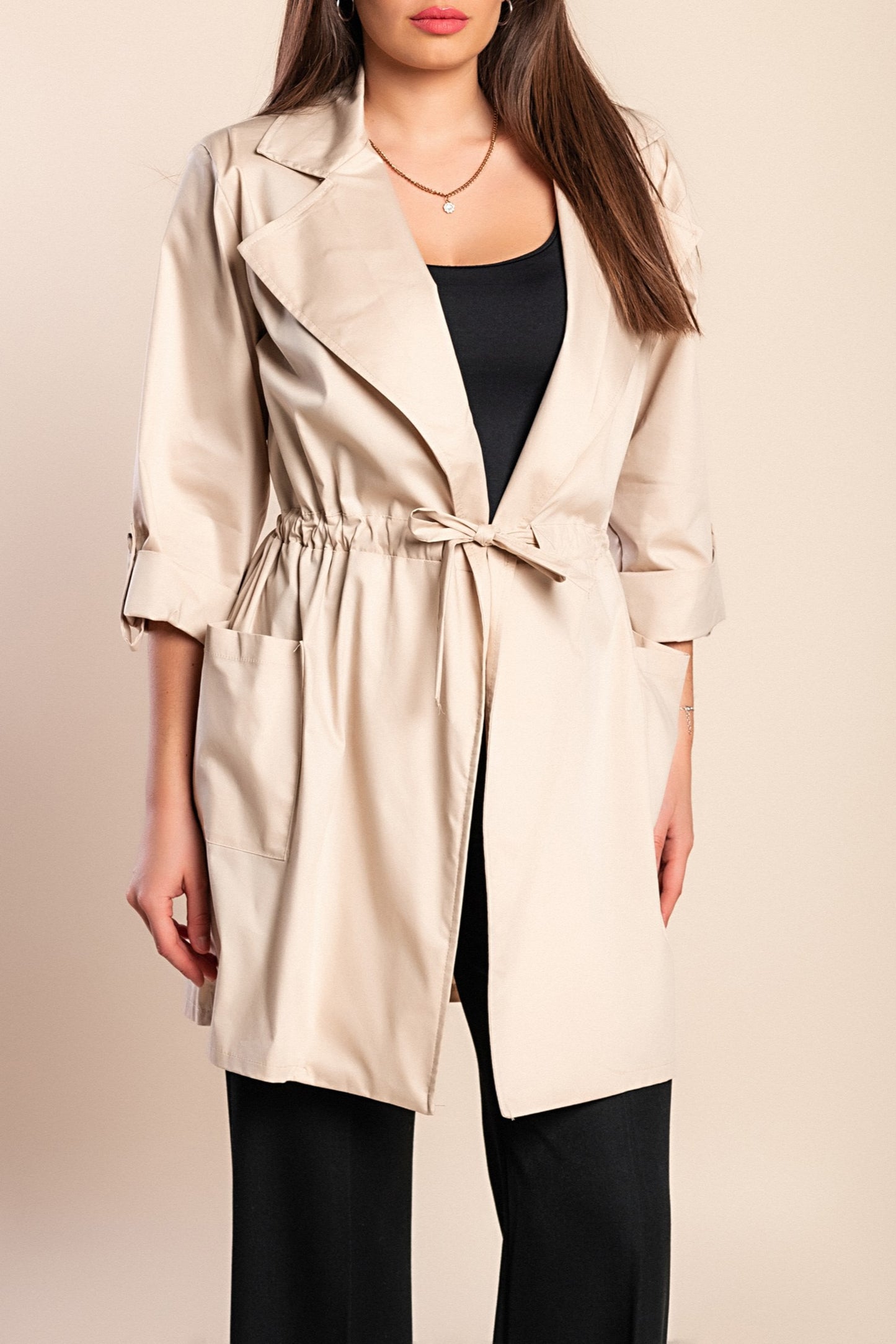 Elegante trench in cotone, beige