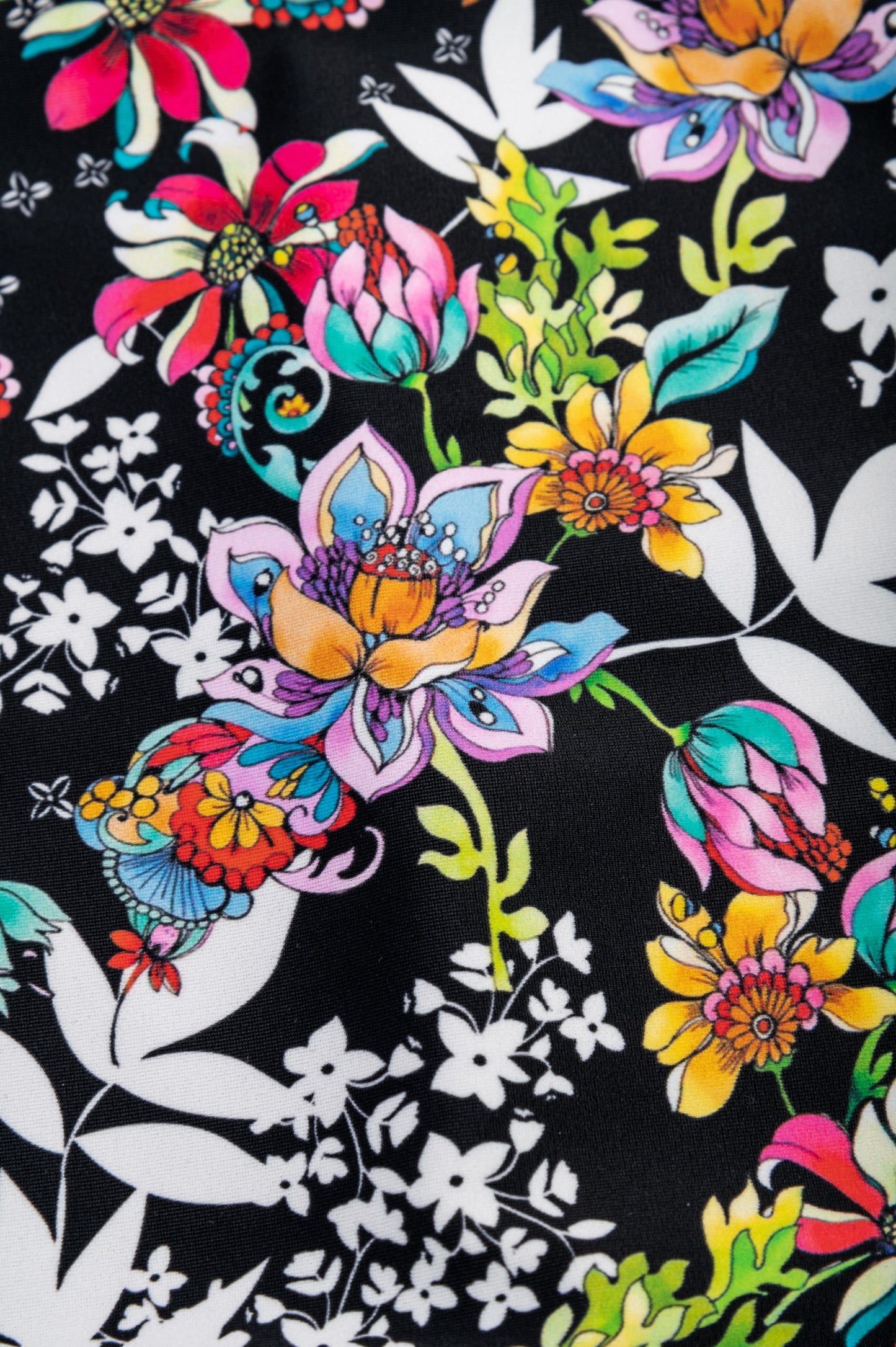 Costume da bagno stampato taglie forti, nero