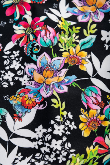 Costume da bagno stampato taglie forti, nero