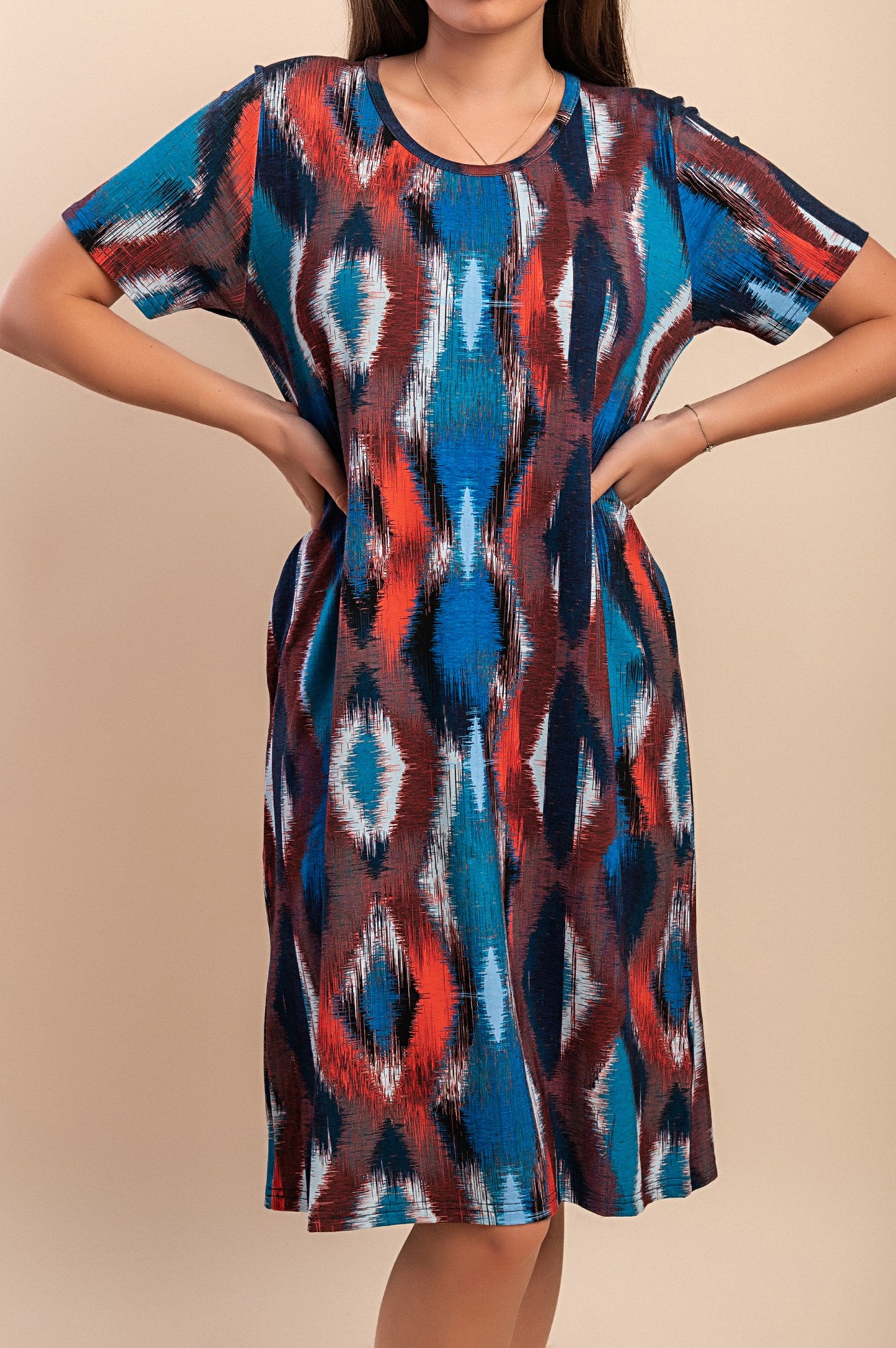 Abito midi con stampa, VAR20