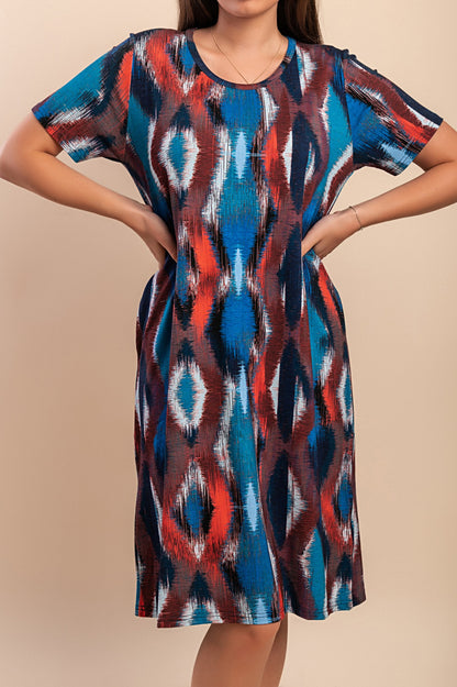 Abito midi con stampa, VAR20