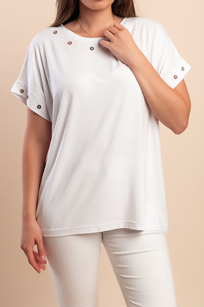 T-shirt in viscosa, bianca