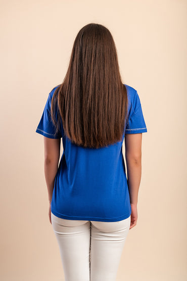 T-shirt con stampa, blu reale