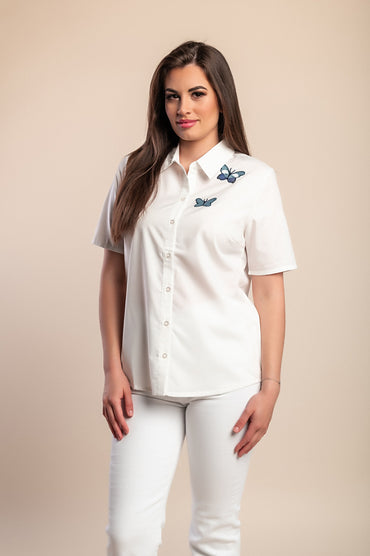 Maglietta a maniche corte taglie forti, bianca