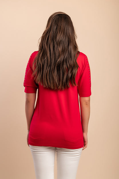 Maglietta stampata, rossa