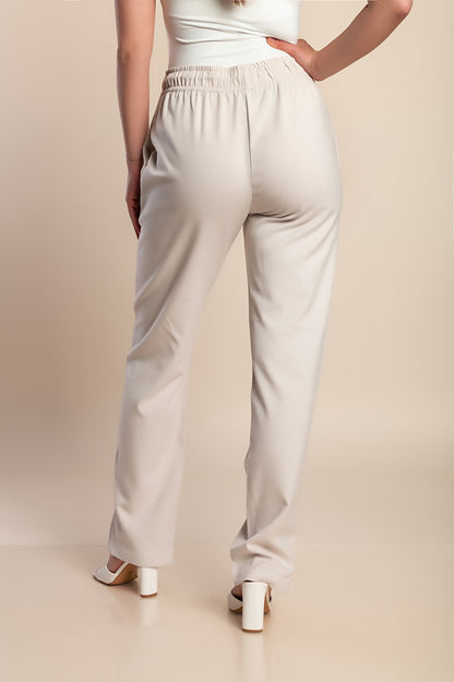 Pantaloni con elastico in vita, bianchi