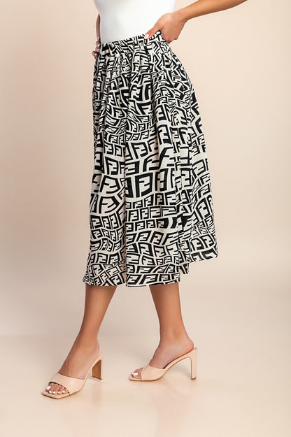 Gonna midi stampata, multicolore