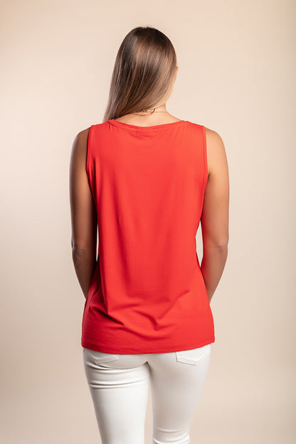 Top senza maniche, rosso