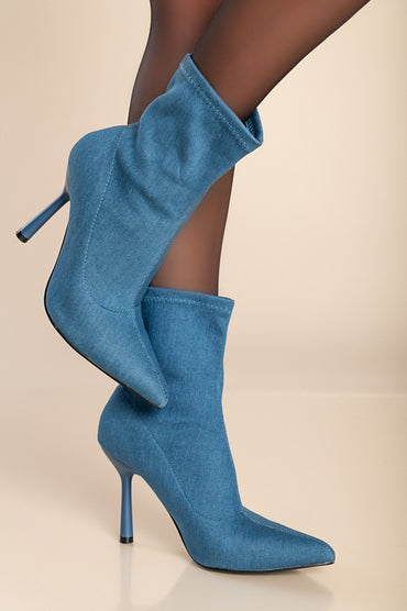 Stivaletti con tacco alto, blu