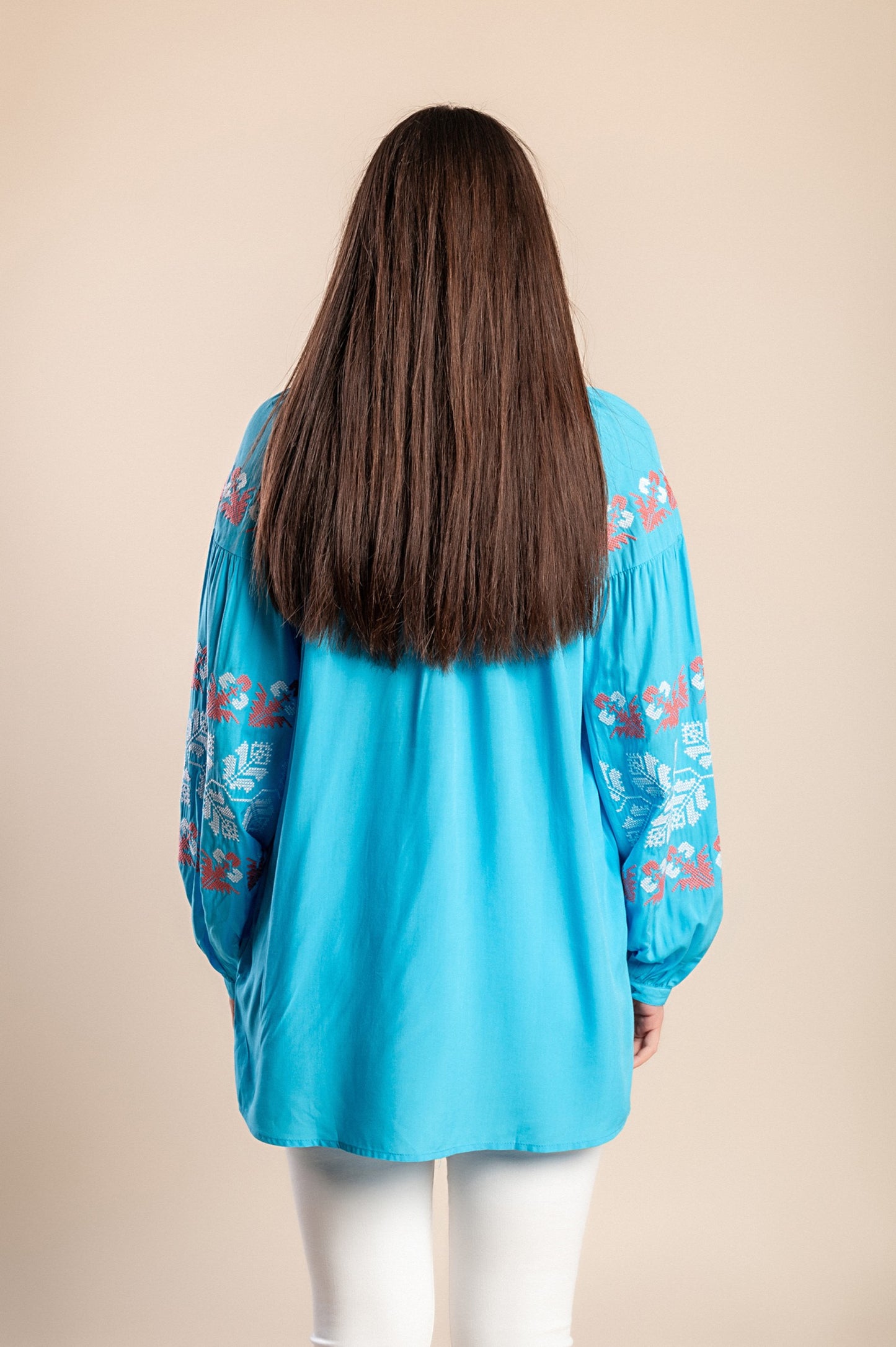 Camicetta con ricamo, blu