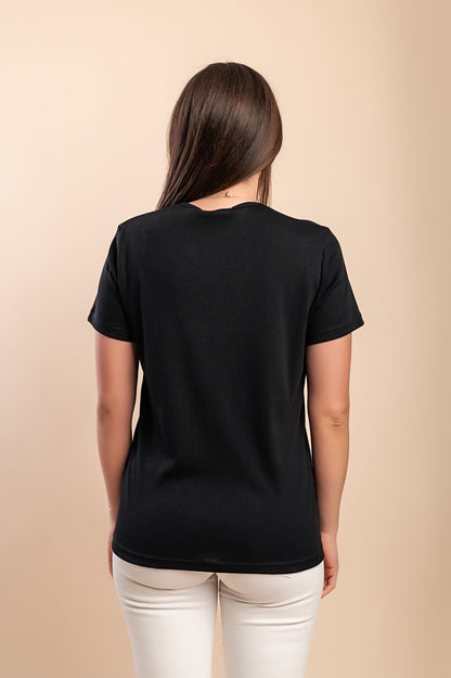 Maglietta in cotone, nera