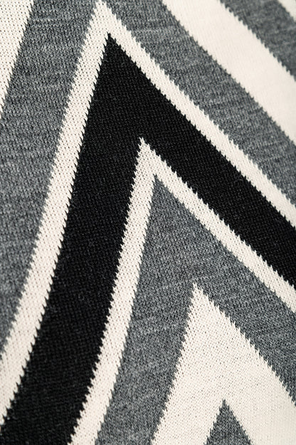 Mini abito in maglia in combinazione tricolore, grigio