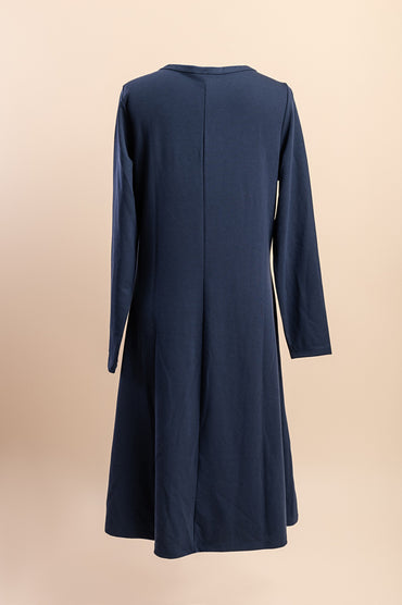 Abito in pizzo taglie forti, blu scuro