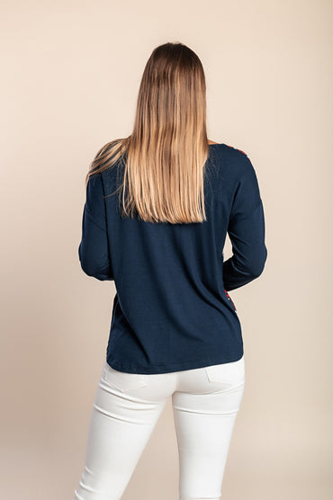 Maglia a maniche lunghe, blu scuro