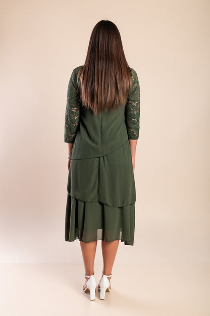 Abito elegante con pizzo, blu scuro