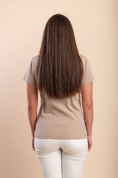 T-shirt in cotone con stampa, azzurra