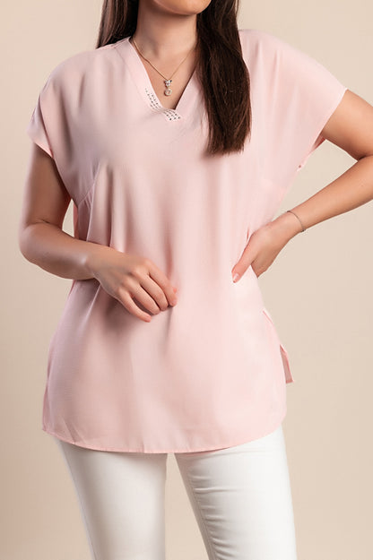 Camicetta a maniche corte, rosa