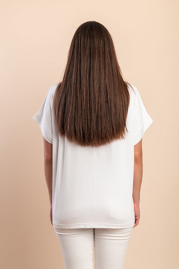 T-shirt in viscosa, bianca