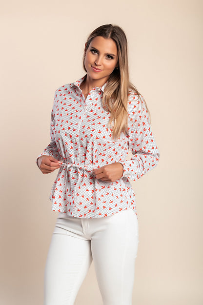Camicia stampata, bianca