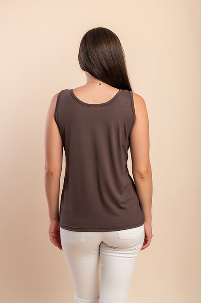 Top senza maniche in cotone, rosa