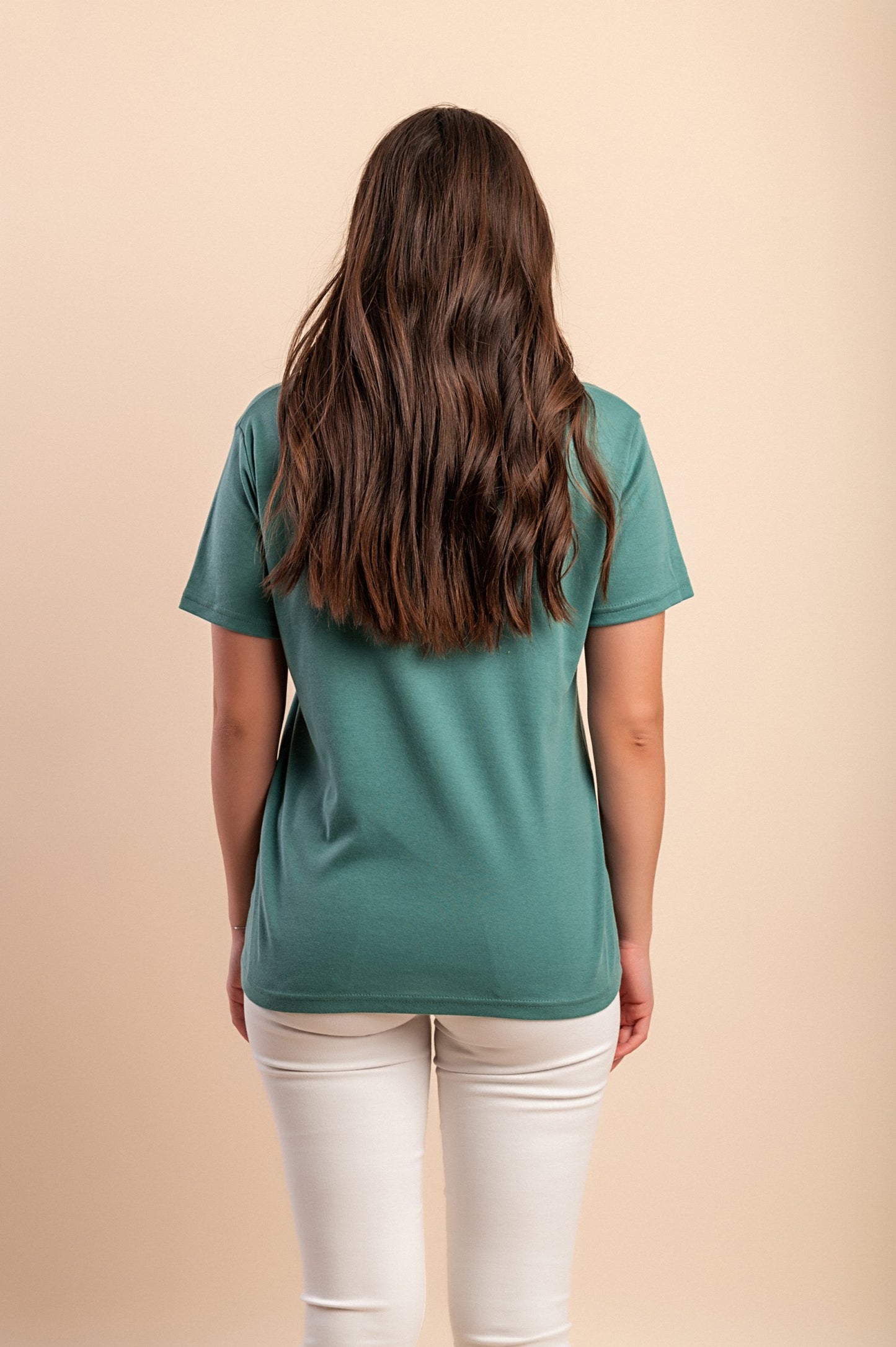 Camicia in cotone taglie forti con colletto, menta