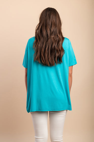 T-shirt stampata, blu