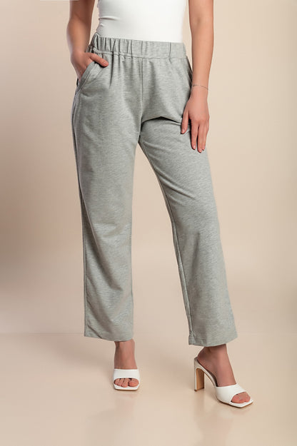 Pantaloni di cotone taglie forti, grigi