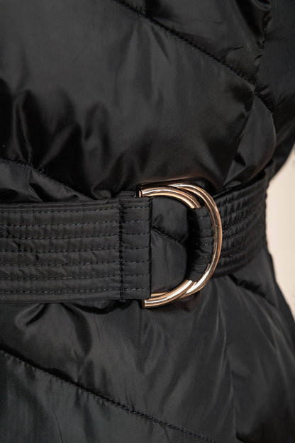 Giacca trapuntata con collo alto, nera