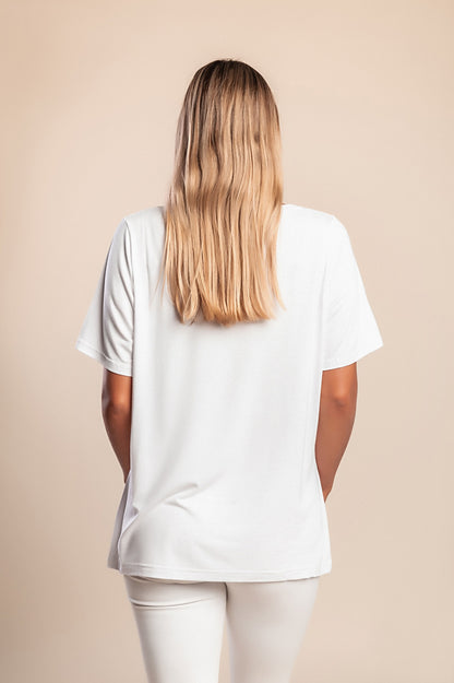 Maglietta con stampa, bianca