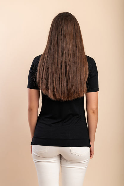 T-shirt in cotone con stampa, nera