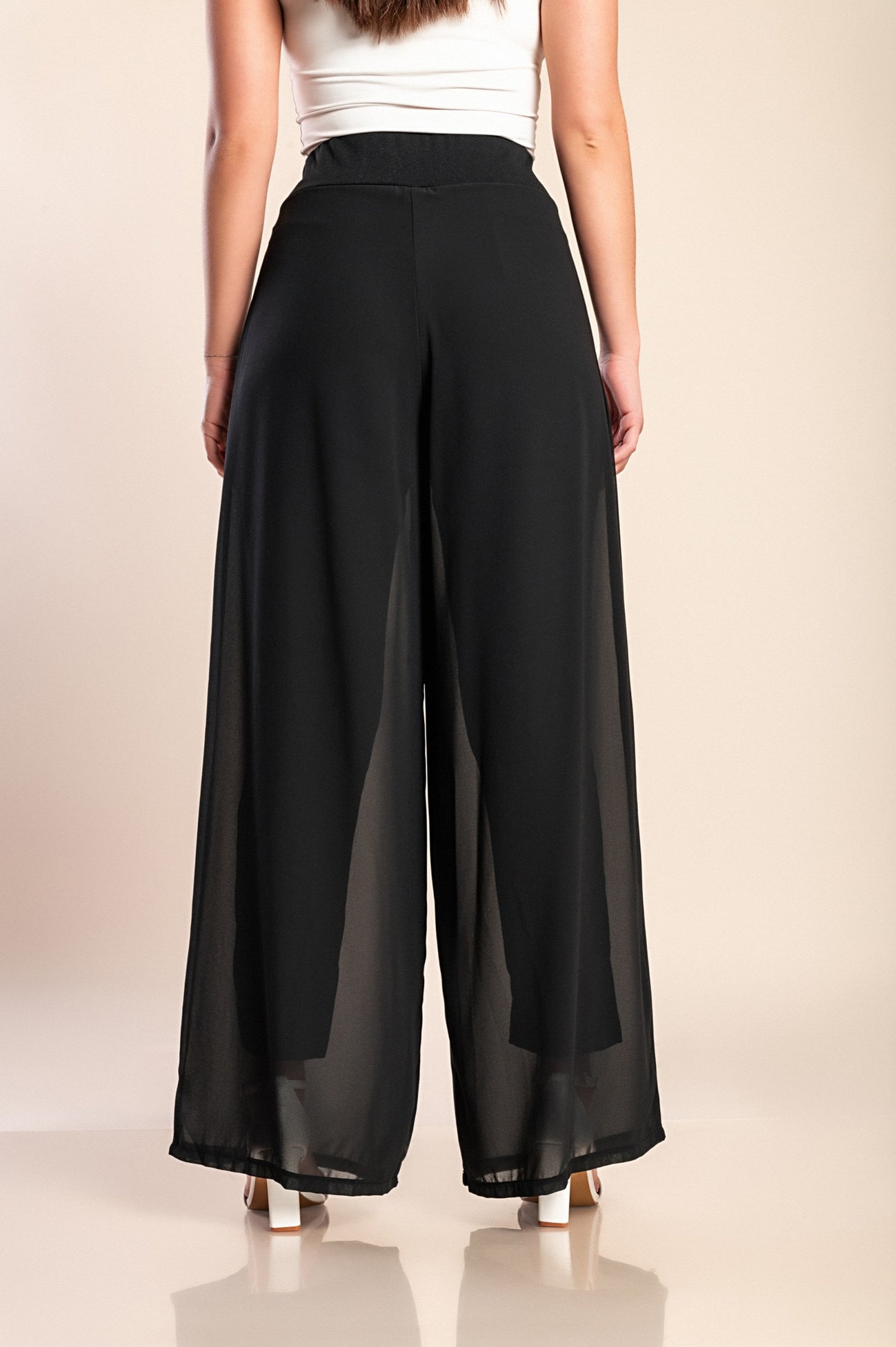 Pantaloni lunghi eleganti Veronna, neri