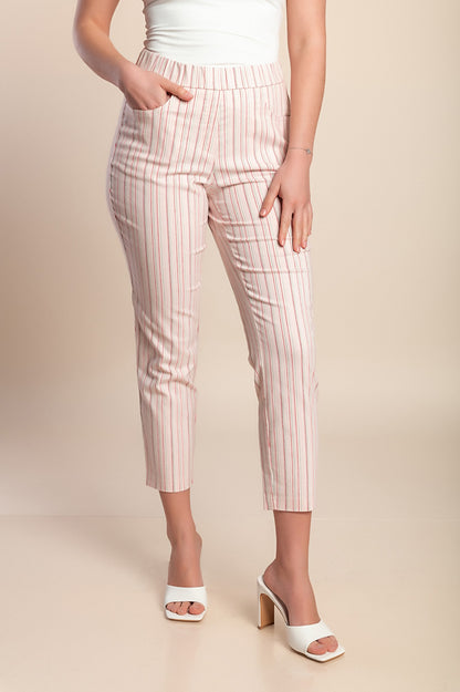 Pantaloni taglie forti 7/8, rosa chiaro