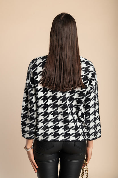 Maglia morbida con stampa pepita, verde