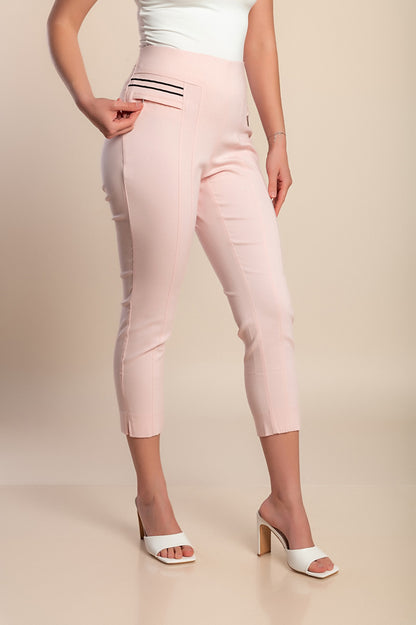 Pantaloni attillati taglie forti, rosa