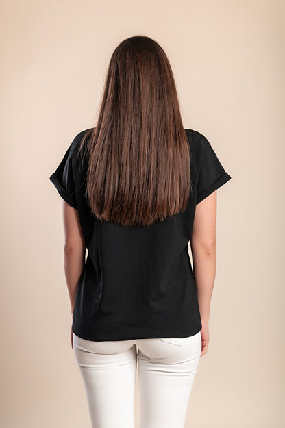 Maglietta girocollo, nera