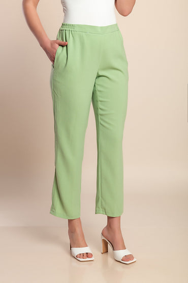 Pantaloni taglie forti 7/8, verde chiaro