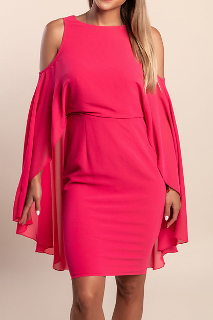 Abito midi con scollatura a spalle scoperte, rosa