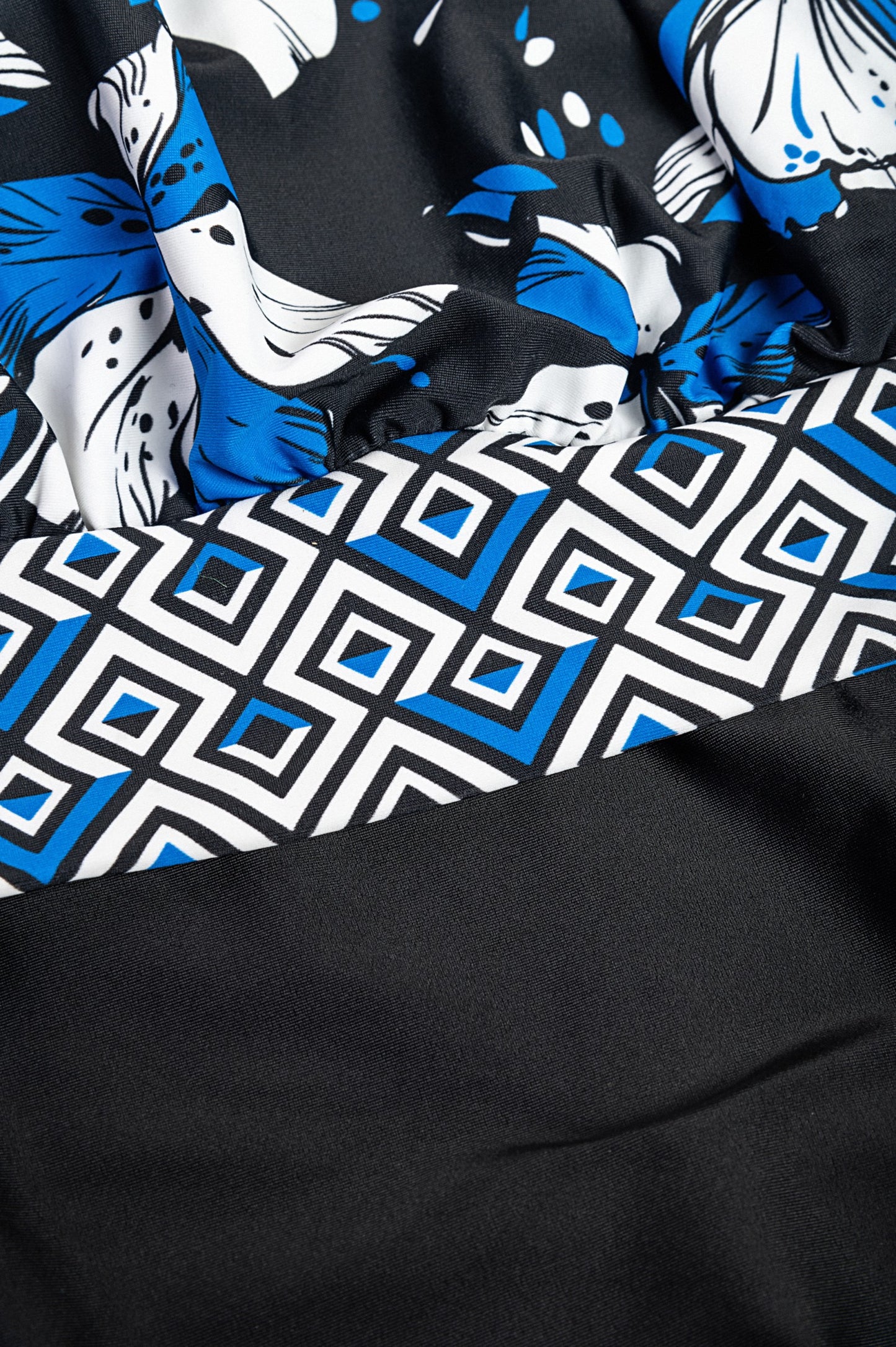 Costume da bagno stampato taglie forti, nero