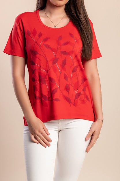 Maglietta stampata, rossa