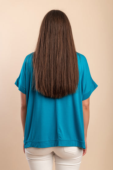 Maglietta girocollo, blu