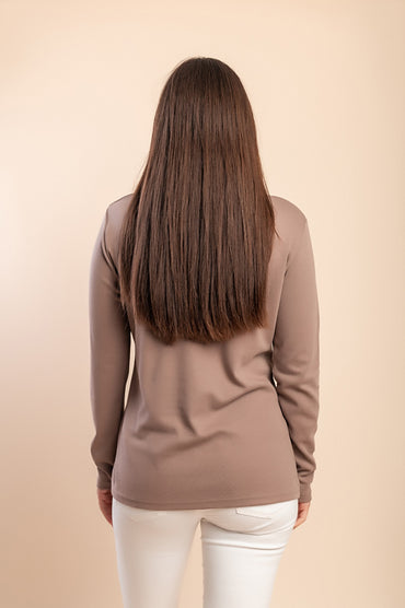 Camicia a maniche lunghe con colletto, beige