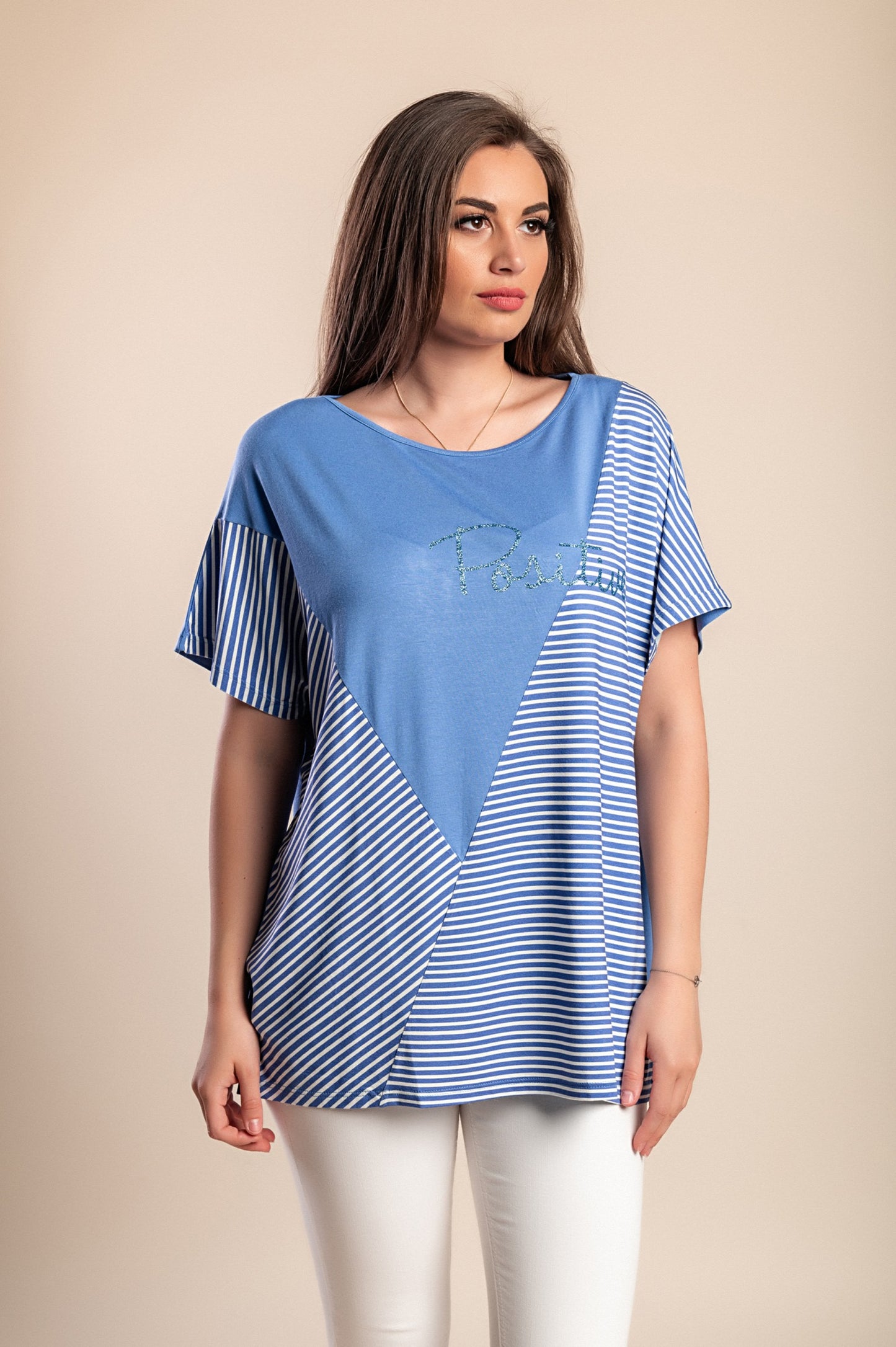 T-shirt stampata, blu