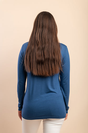 Top stampato, blu