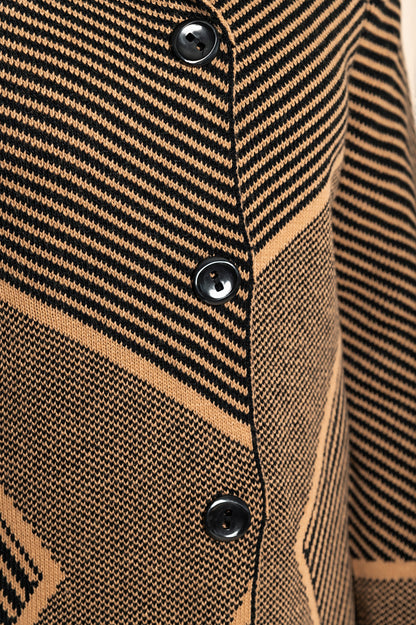 Cardigan lavorato a maglia con motivo, nero