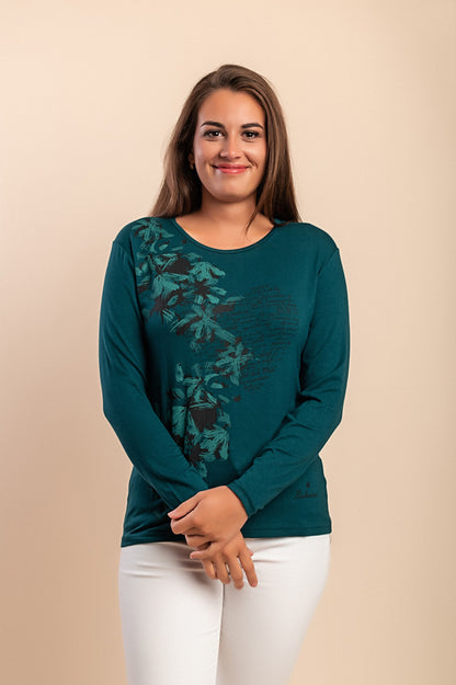 Maglia in cotone a maniche lunghe, beige