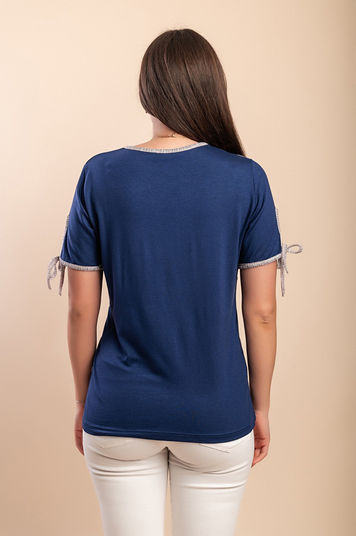 T-shirt in viscosa stampata, bianca