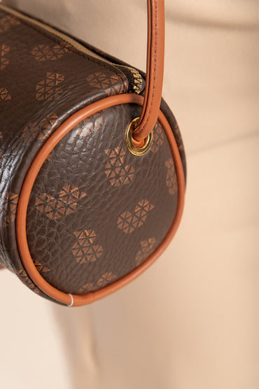 Borsa piccola con stampa, marrone