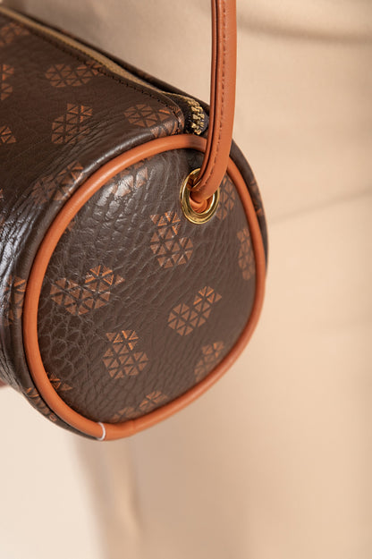 Borsa piccola con stampa, marrone